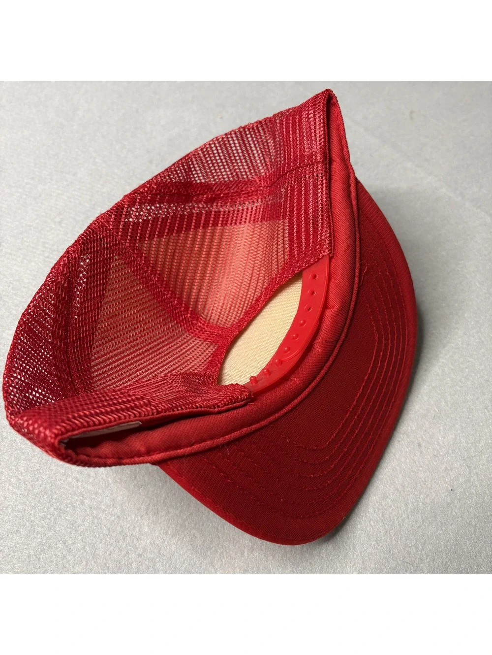 Vintage Palm Beach Club Red and White Mesh Trucker Hat